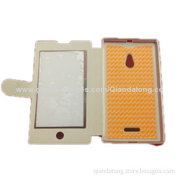 Mobile Phone Flip Case for Nokia XL, Sliding to Answer, PU Leather Texture Design